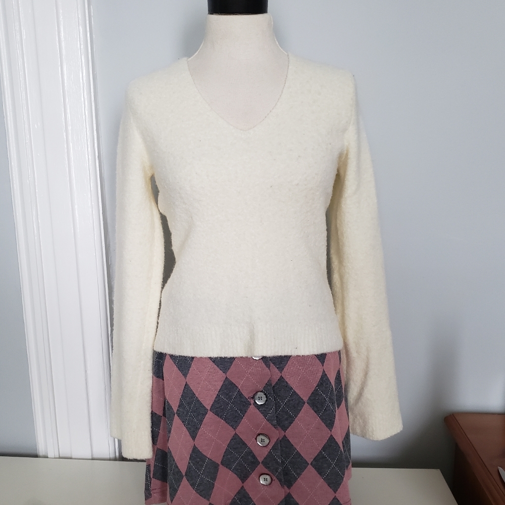 Clueless 1990s Vintage V-Neck Sweater Nubby Empire Records Small Express